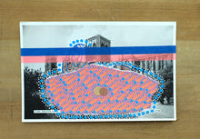 将图片加载到图库查看器,Neon Red And Blue Collage On Vintage York Minister Postcard