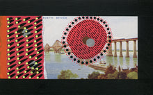 Load image into Gallery viewer, Black Red Collage Art On Vintage Forth Bridge Postcard
