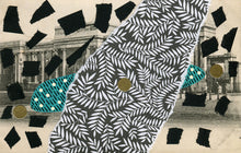 Load image into Gallery viewer, Black Green Collage On Retro Vintage Postcard