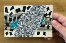 Load image into Gallery viewer, Black Green Collage On Retro Vintage Postcard