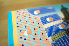 Load image into Gallery viewer, Neon Orange And Blue Collage Art On Retro Vintage Postcard