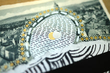 Load image into Gallery viewer, Black, White And Golden Vintage City View Collage