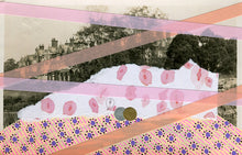 将图片加载到图库查看器,Light And Rose Pink Mixed Media Art On Retro Postcard