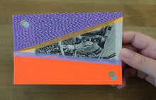 Load image into Gallery viewer, Neon Red And Purple Mixed Media Collage On Retro Postcard