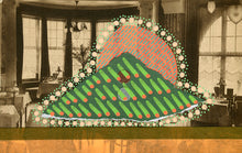 Load image into Gallery viewer, Green Orange Neon Art Collage On Vintage Interiors Photo Postcard