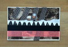 Load image into Gallery viewer, Black, White And Neon Red Mixed Media Collage On Retro Postcard