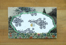Load image into Gallery viewer, Pastel Floral Abstract Collage Composition On Vintage Postcard