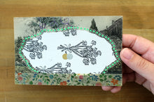 Load image into Gallery viewer, Pastel Floral Abstract Collage Composition On Vintage Postcard