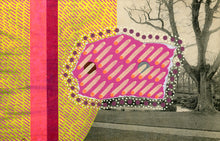 Load image into Gallery viewer, Yellow Red Art Collage On Retro Postcard