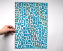 Load image into Gallery viewer, White Blue Yellow Abstract Art