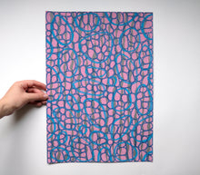 Load image into Gallery viewer, Pink White Turquoise Abstract Art