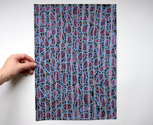 Cargar imagen en el visor de la galería, Black Blue Pink Abstract Art