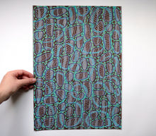 Load image into Gallery viewer, Brown White Blue Abstract Art