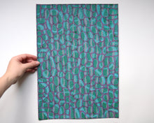 Load image into Gallery viewer, Green Mint Raspberry Abstract Art