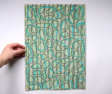 Load image into Gallery viewer, White Green Yellow Abstract Art