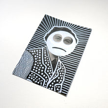 将图片加载到图库查看器,Creepy Smile Black And White Postcard