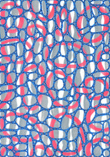 Load image into Gallery viewer, Grey, Neon Red And Turquoise Abstract Art