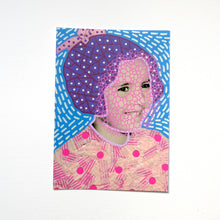 将图片加载到图库查看器,Smiling Girl Purple Pink Postcard