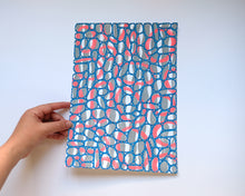 Load image into Gallery viewer, Grey, Neon Red And Turquoise Abstract Art