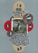 Load image into Gallery viewer, Silver Black Mixed Media Collage On Paper - Naomi Vona Art