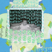 Cargar imagen en el visor de la galería, Light Blue Vintage Mixed Media Collage On Paper - Naomi Vona Art