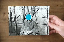 Carica l'immagine nel visualizzatore di Gallery, Silver And Blue Art Collage On Vintage Portrait - Naomi Vona Art