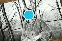 Carica l'immagine nel visualizzatore di Gallery, Silver And Blue Art Collage On Vintage Portrait - Naomi Vona Art