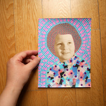 Load image into Gallery viewer, Vintage Baby Girl Art Collage Altered With Pens And Washi Tape - Naomi Vona Art