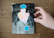 Carica l'immagine nel visualizzatore di Gallery, Vintage Portrait Altered With Pens And Stickers - Naomi Vona Art