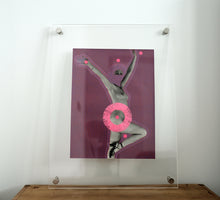 Load image into Gallery viewer, Burgundy, Neon Pink And Purple Original Art On Erotic Nude Portrait - Naomi Vona Art