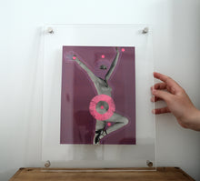 Load image into Gallery viewer, Burgundy, Neon Pink And Purple Original Art On Erotic Nude Portrait - Naomi Vona Art