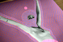 Load image into Gallery viewer, Burgundy, Neon Pink And Purple Original Art On Erotic Nude Portrait - Naomi Vona Art