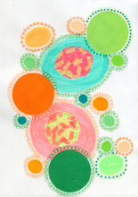 Charger l'image dans la galerie, Neon Orange And Red Abstract Art Collage Composition - Naomi Vona Art