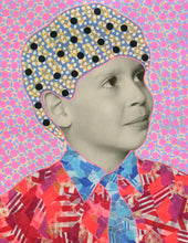 将图片加载到图库查看器,Collage On Vintage Boy Photography With Tie - Naomi Vona Art