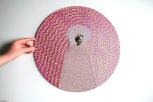 将图片加载到图库查看器,Contemporary Vintage Collage On Round Wood Panel - Naomi Vona Art