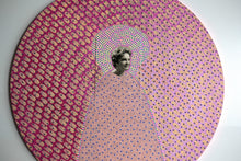 将图片加载到图库查看器,Contemporary Vintage Collage On Round Wood Panel - Naomi Vona Art