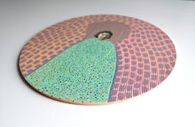 Load image into Gallery viewer, Retro Vintage Art Collage On Circular Wood Board - Naomi Vona Art