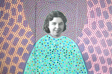 Load image into Gallery viewer, Retro Vintage Art Collage On Circular Wood Board - Naomi Vona Art