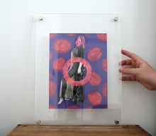 Load image into Gallery viewer, Neon Pink And Purple Nude Woman Vintage Portrait Photo Altered With Pens - Naomi Vona Art