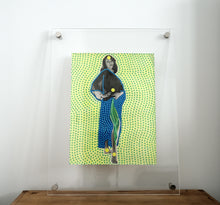 画像をギャラリービューアに読み込む, Neon Yellow, Green And Blue Art On Woman Nude Portait Photo - Naomi Vona Art