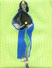 画像をギャラリービューアに読み込む, Neon Yellow, Green And Blue Art On Woman Nude Portait Photo - Naomi Vona Art