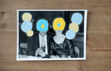 Load image into Gallery viewer, Baby Blue And Pastel Yellow Collage On Vintage Photo - Naomi Vona Art
