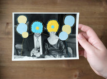 Load image into Gallery viewer, Baby Blue And Pastel Yellow Collage On Vintage Photo - Naomi Vona Art