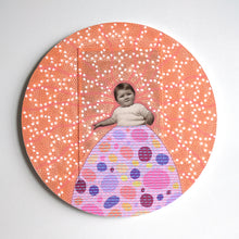 Load image into Gallery viewer, Salmon Pink Art Collage On Wood Board