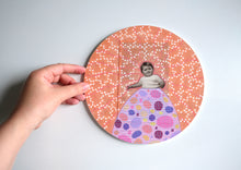 Load image into Gallery viewer, Salmon Pink Art Collage On Wood Board