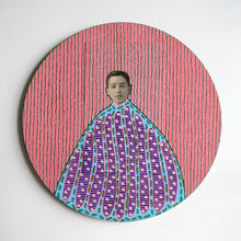 Load image into Gallery viewer, Red, Blue And Green Collage On Wood Panel