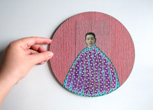 Load image into Gallery viewer, Red, Blue And Green Collage On Wood Panel