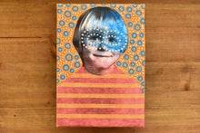将图片加载到图库查看器,Neon Masked Vintage Boy Portrait On Canvas - Naomi Vona Art