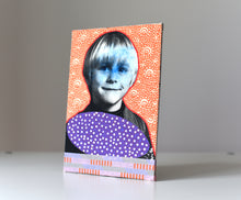 Load image into Gallery viewer, Red Purple Photo Transfer Art Collage On Canvas - Naomi Vona Art