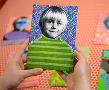 将图片加载到图库查看器,Retro Smiling Baby Boy Portrait Art On Canvas - Naomi Vona Art